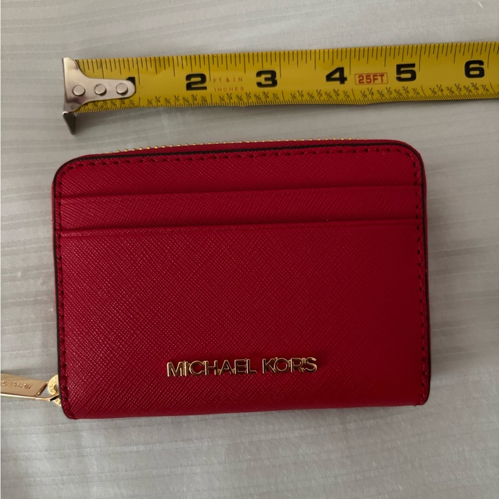 Michael Kors Scarlet Red Wallet Card Holder New